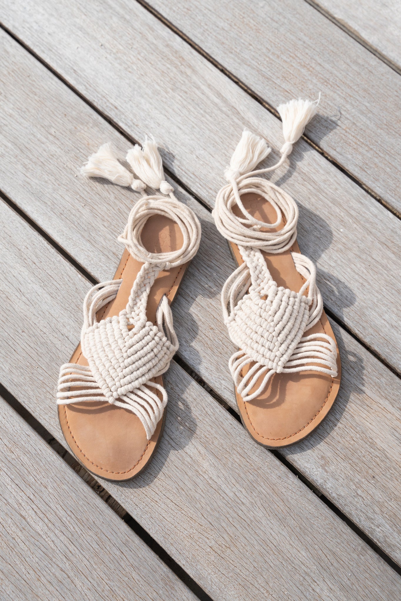 Sandals Wrap Crochet Ivoor